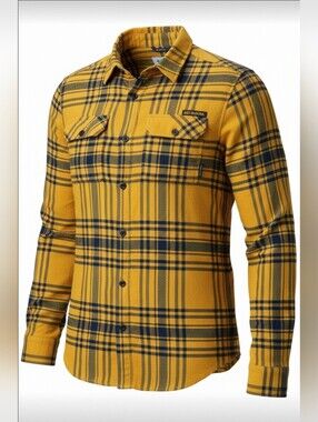 Columbia Collegiate West Virgina Mountaineers 100% Cotton Button Down flannel